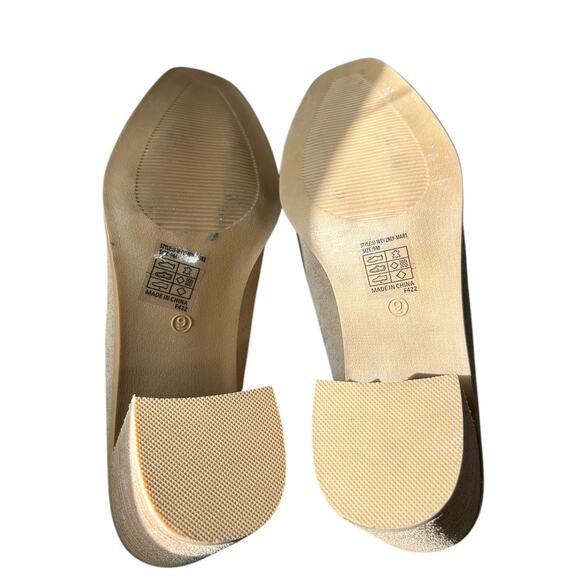 Joie Wevenly Suede Block Heel Loafers Tan Minimalist‎ Square Toe Slip-On Shoes - Picture 8 of 8